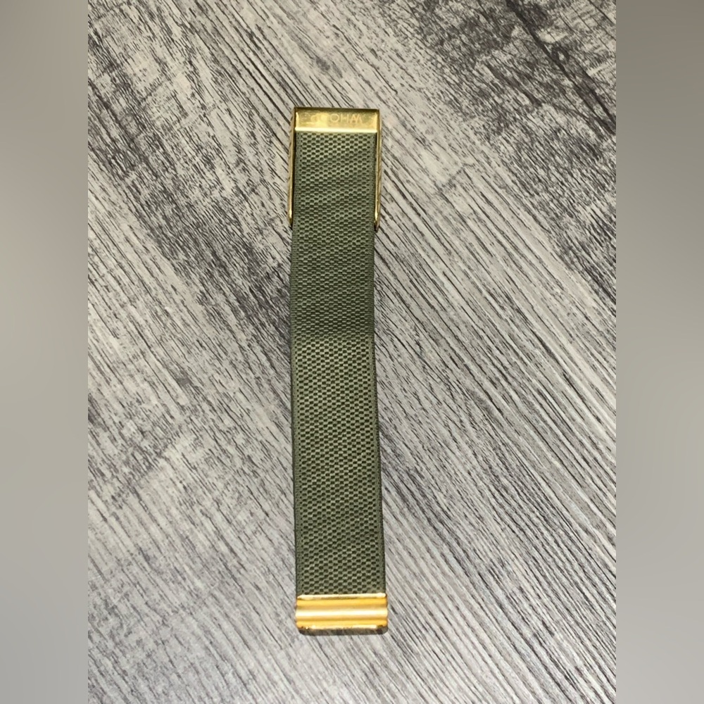 Whoop 4.0 luxeknit band strap with gold hardware